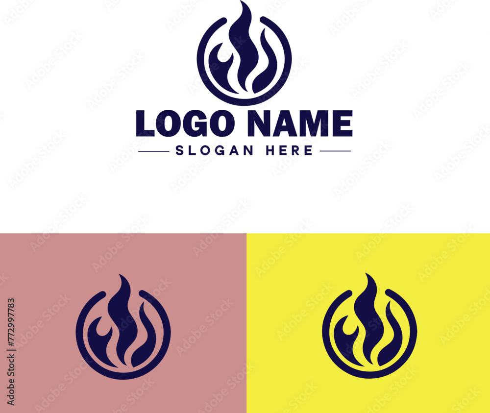 Fire logo icon vector for business brand app icon droplet burn elegant bonfire fire flame logo template
