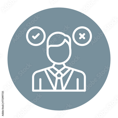 Decision making icon vector image. Can be used for Project Assesment.