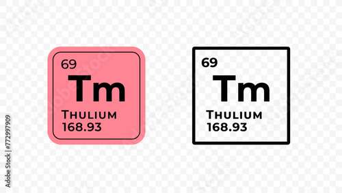Thulium, chemical element of the periodic table vector design