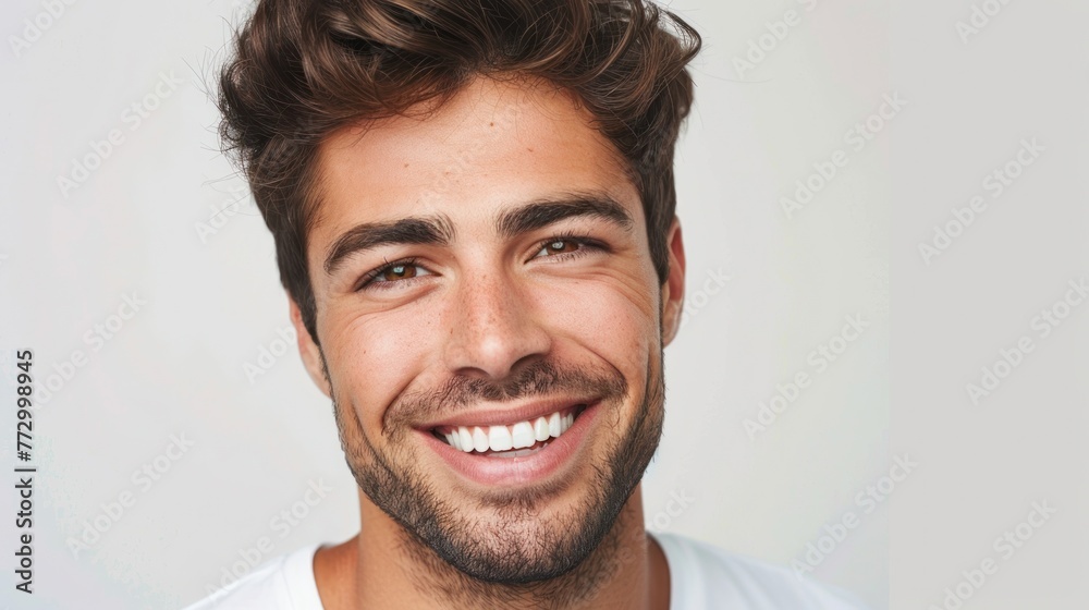 Radiant Smile and Positivity - A Man's Portrait in Natural Light - Generative AI Radiant Smile and Positivity - A Man's Portrait in Natural Light - Generative AI
