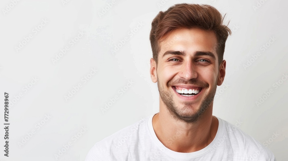 Radiant Smile and Positivity - A Man's Portrait in Natural Light - Generative AI Radiant Smile and Positivity - A Man's Portrait in Natural Light - Generative AI