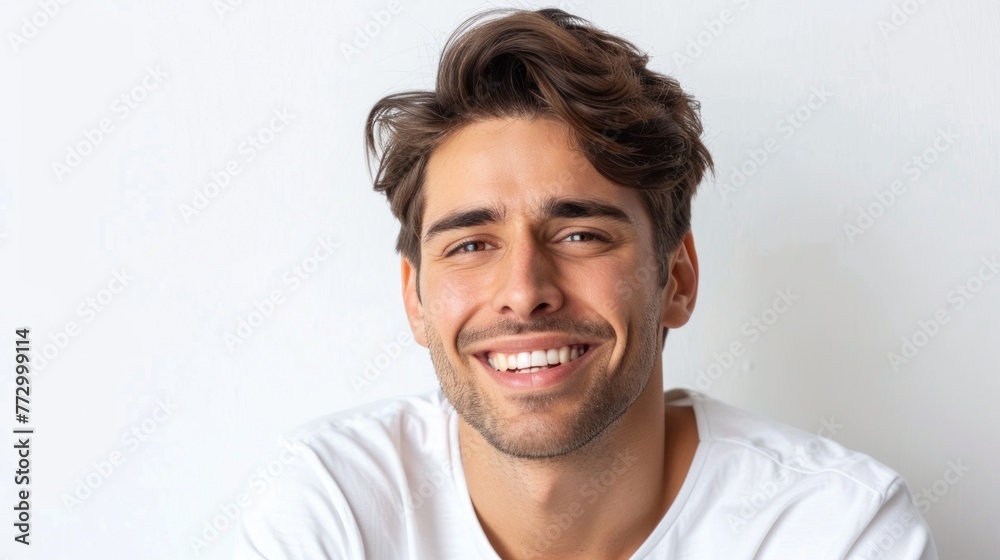 Radiant Smile and Positivity - A Man's Portrait in Natural Light - Generative AI Radiant Smile and Positivity - A Man's Portrait in Natural Light - Generative AI