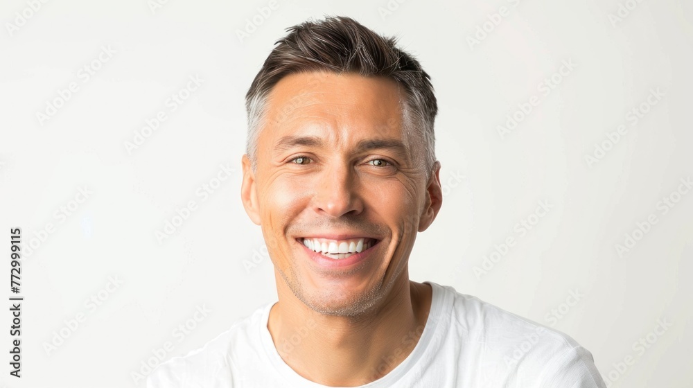 Radiant Smile and Positivity - A Man's Portrait in Natural Light - Generative AI Radiant Smile and Positivity - A Man's Portrait in Natural Light - Generative AI