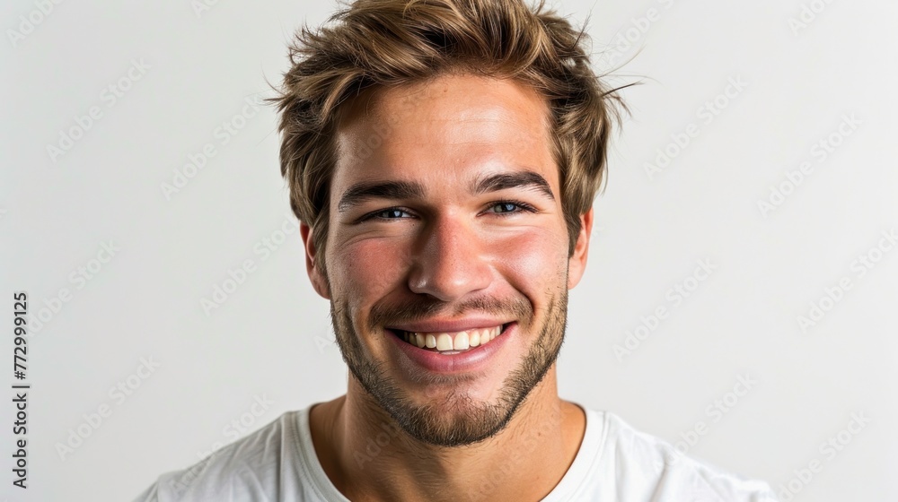 Radiant Smile and Positivity - A Man's Portrait in Natural Light - Generative AI Radiant Smile and Positivity - A Man's Portrait in Natural Light - Generative AI