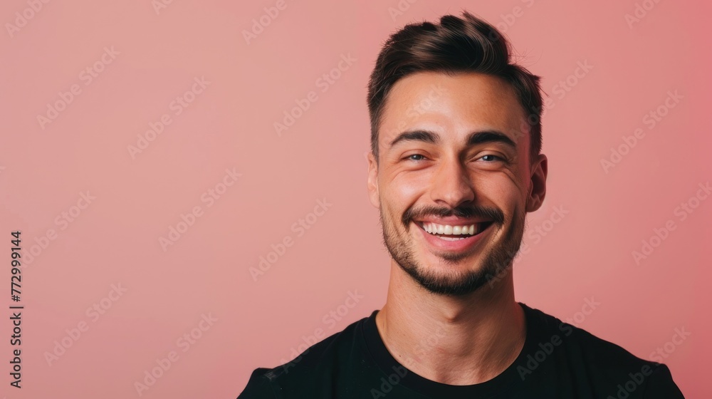 Radiant Smile and Positivity - A Man's Portrait in Natural Light - Generative AI Radiant Smile and Positivity - A Man's Portrait in Natural Light - Generative AI