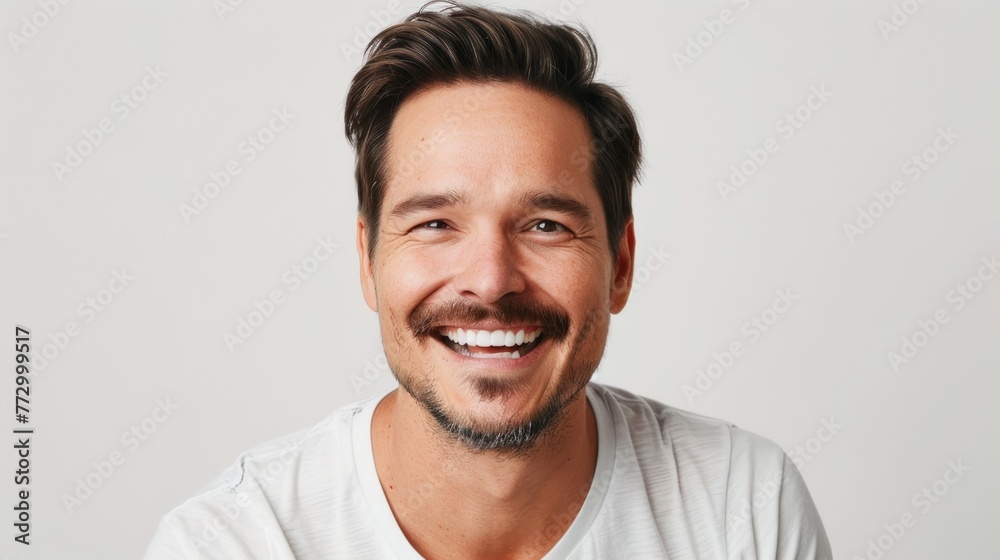 Radiant Smile and Positivity - A Man's Portrait in Natural Light - Generative AI Radiant Smile and Positivity - A Man's Portrait in Natural Light - Generative AI