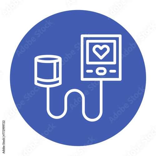 Blood Pressure Monitor icon vector image. Can be used for Cardiology.