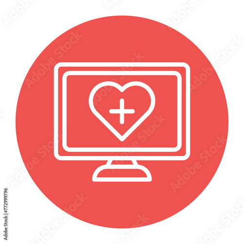 Echocardiogram icon vector image. Can be used for Cardiology.