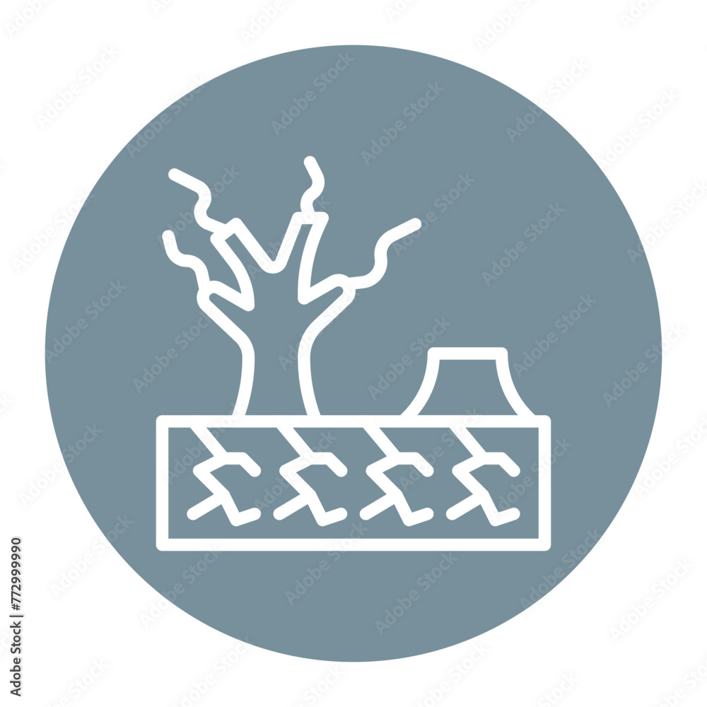 Desertification icon vector image. Can be used for Water Crisis.