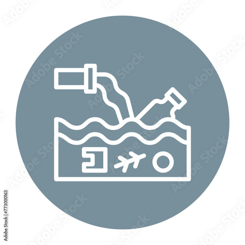 Water Pollution icon vector image. Can be used for Water Crisis.