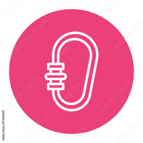 Carabiner icon vector image. Can be used for Rock Climbing.