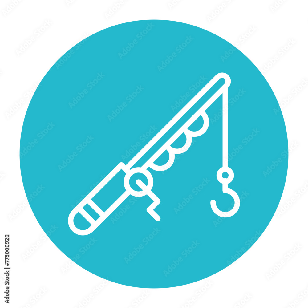 Fishing Rod icon vector image. Can be used for Fish and Seafood.