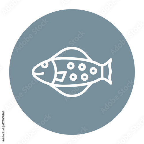 Halibut icon vector image. Can be used for Fish and Seafood.