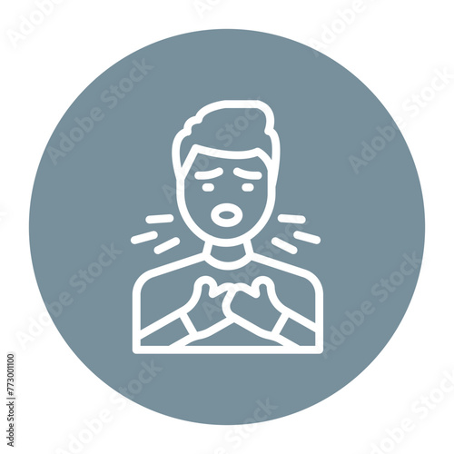Breathing Difficulty icon vector image. Can be used for Tuberculosis.