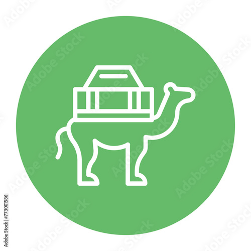Camel Caravan icon vector image. Can be used for Islamic New Year.