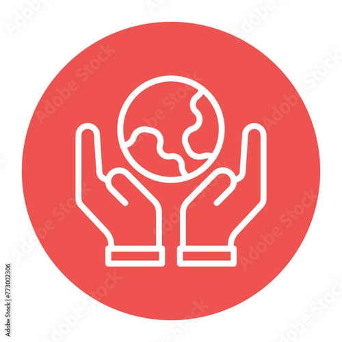 Earth in Hands icon vector image. Can be used for World Environment Day.