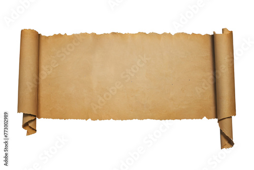 old paper sheet, scroll isolated on isolated background photo
