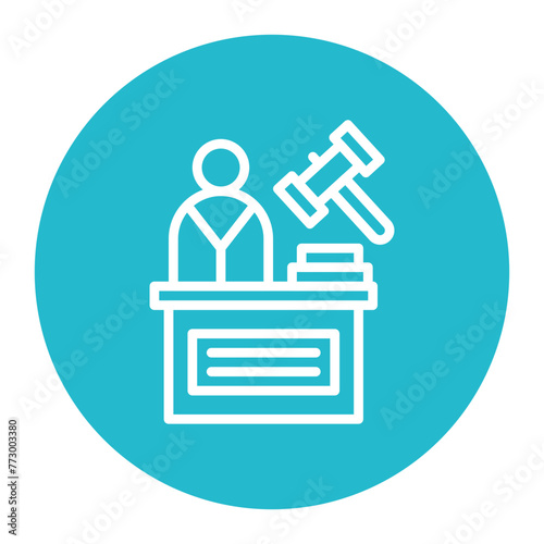 Judge icon vector image. Can be used for Legal Services.