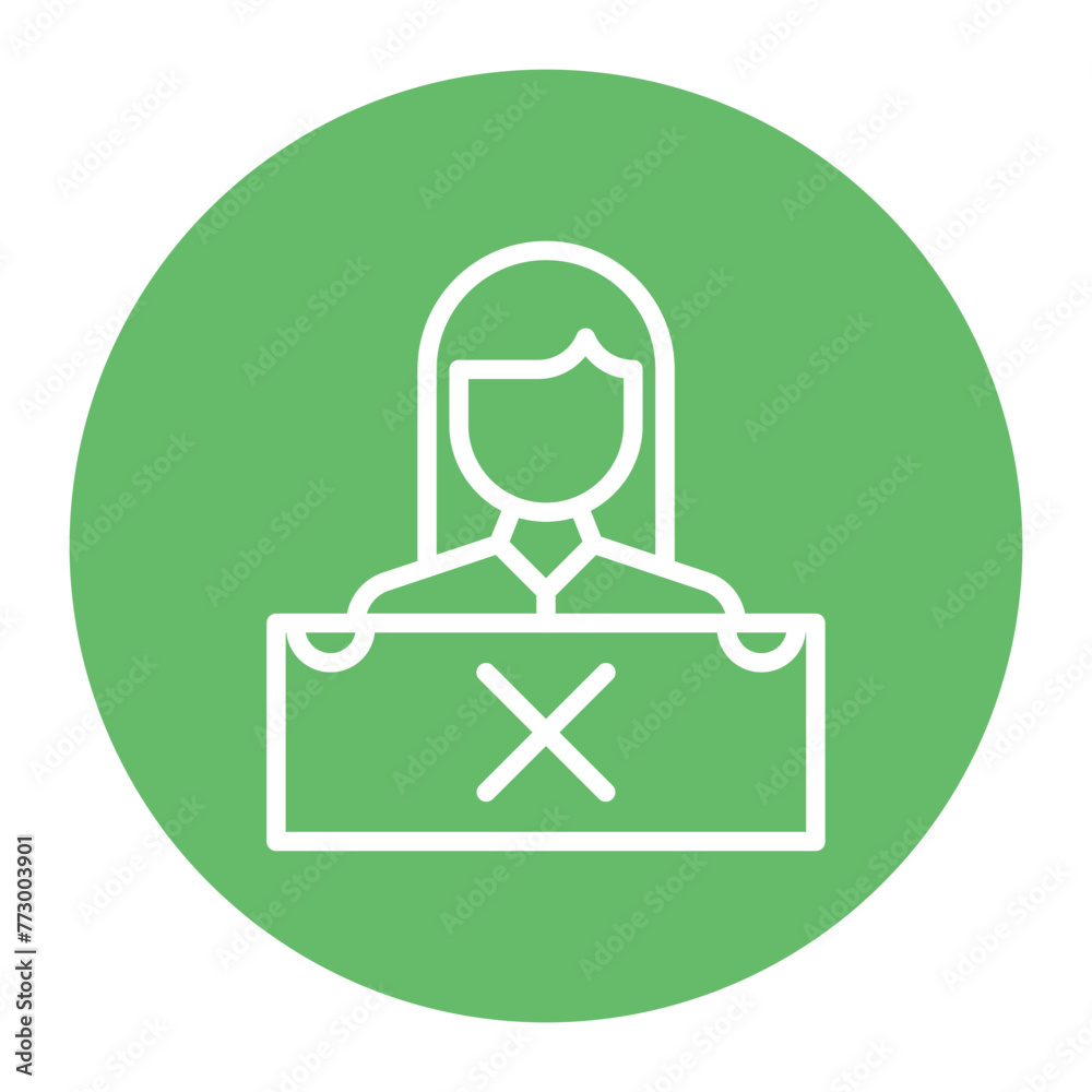 Protester Female icon vector image. Can be used for Protesting and Civil Disobedience. Protester Female icon vector image. Can be used for Protesting and Civil Disobedience.