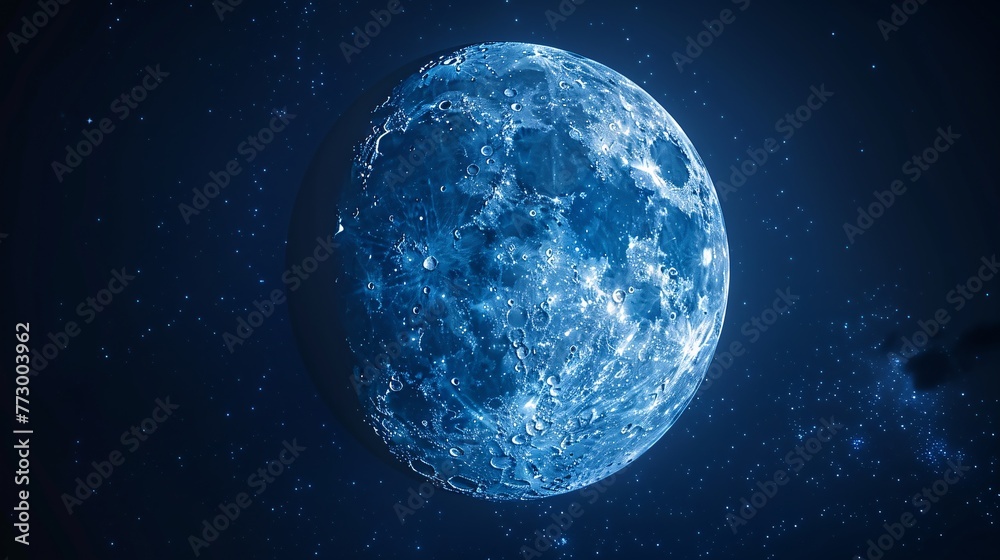 Glowing Moon in a Dark Sky A Stunning Nighttime Scene Generative AI