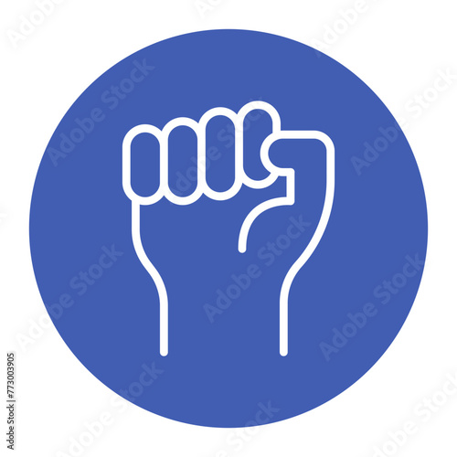 Raised Fist icon vector image. Can be used for Protesting and Civil Disobedience.