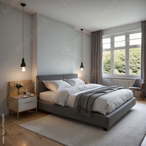 Modernes Schlafzimmer. Generative AI Technologie © BEST  PICTURES