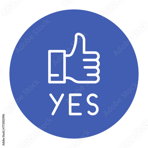 Yes icon vector image. Can be used for Protesting and Civil Disobedience.