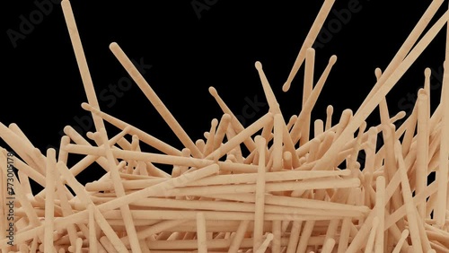 Drum Stick Animation Curtain Transition Effect Transparent Background Alpha Channel