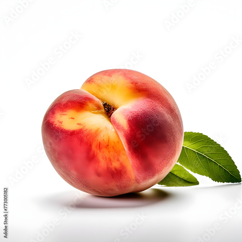 peach fresh fruit vegetable food photography white background poster