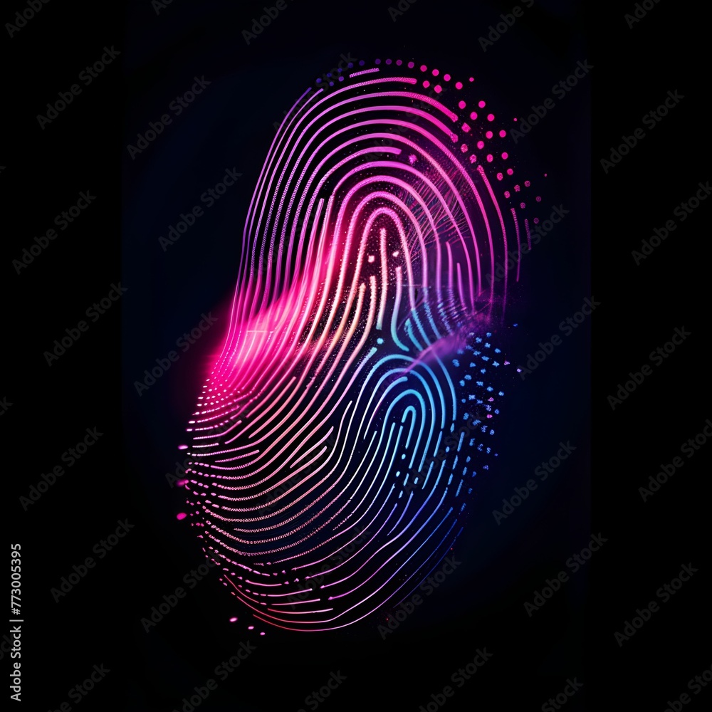 Fingerprint Scanning Identification System. Biometric Identification System. 3d Rendering. AI generated. Fingerprint Scanning Identification System. Biometric Identification System. 3d Rendering. AI generated.