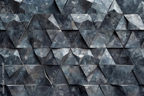 Abstract Dark Gray Triangular Stone Mosaic Tile Wallpaper Texture Background