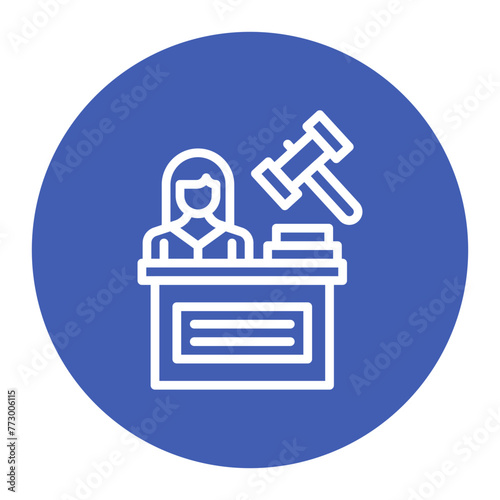 Judge Female icon vector image. Can be used for Award Events.