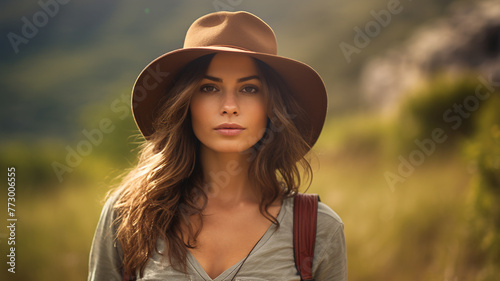 woman in nature outdoor for vacation