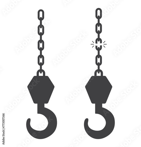 crane hook with chain