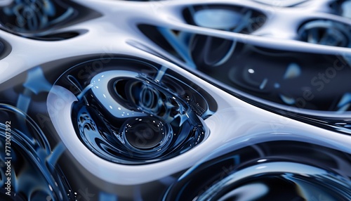 Reflective Blue Waves A Futuristic, Monthly Event-Inspired Artwork Generative AI