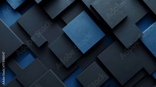 abstract square geometric black and blue background photo
