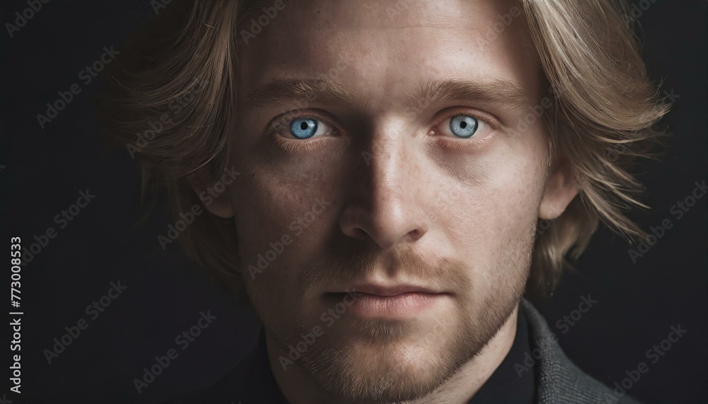 professional portrait of a Man, close-up on black background professional portrait of a Man, close-up on black background