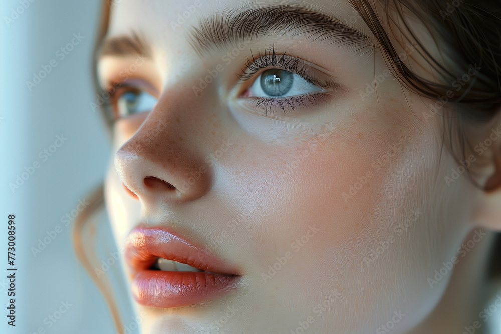 Fototapeta premium Radiant Beauty: Flawless Skin Portrait, Beauty, Health and Skin Care Concept