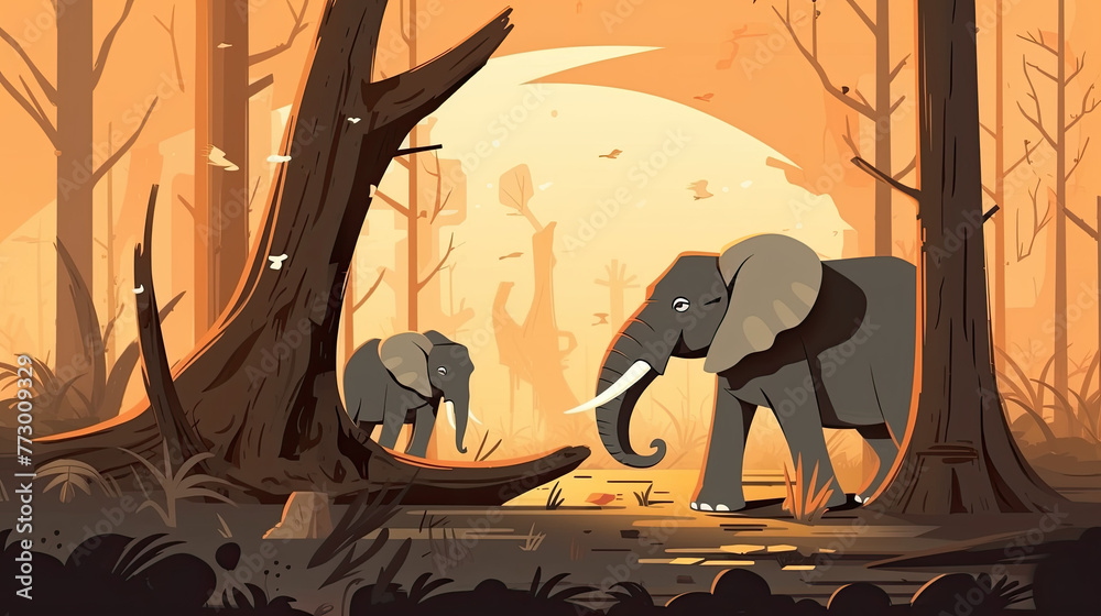 Young pup Elephant , National Endangered Species Day background or ...