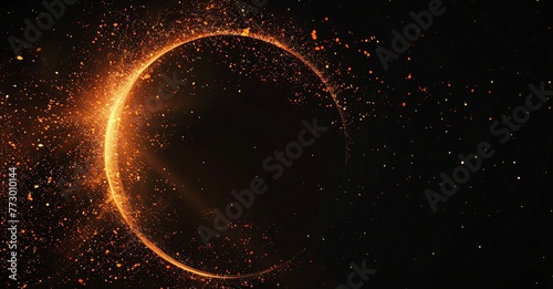 Sunburst Fire Circle Generative AI photo