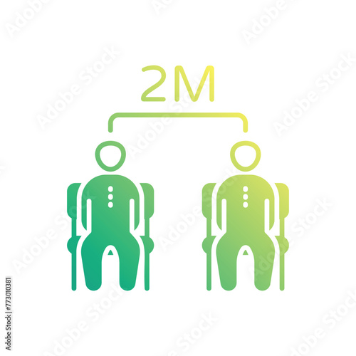 Gradient Color Social Distancing vector icon
