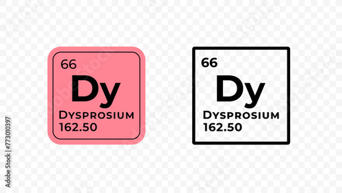 Dysprosium, chemical element of the periodic table vector design