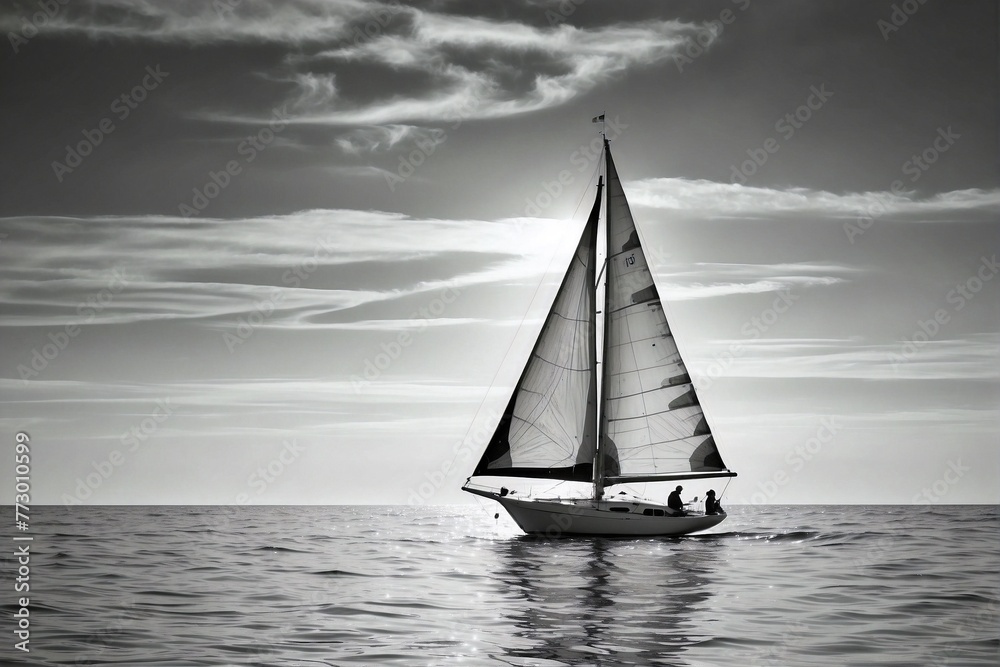 Black and White Adventure at Sea