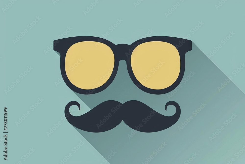 Classic glasses and mustache icon, hipster or retro gentleman symbol Classic glasses and mustache icon, hipster or retro gentleman symbol