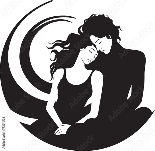 Tenderly Tangled Bed Graphic Logo Love Lull Couple on Bed Symbolism
