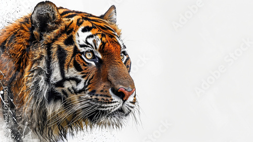 Earth Day or World Wildlife Day concept. near extinction tiger   leopard  lion   Save our planet  protect green nature and endangered species  biological diversity theme  