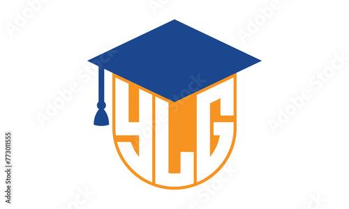 YLG initial letter academic logo design vector template. school college logo, university logo, graduation cap logo, institute logo, educational logo, library logo, teaching logo, book shop, varsity