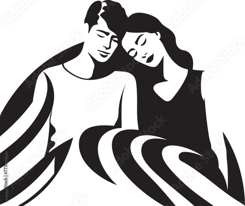 Dreamy Designs Bed Graphic Design Snuggle Symbolism Couple on Bed Logo