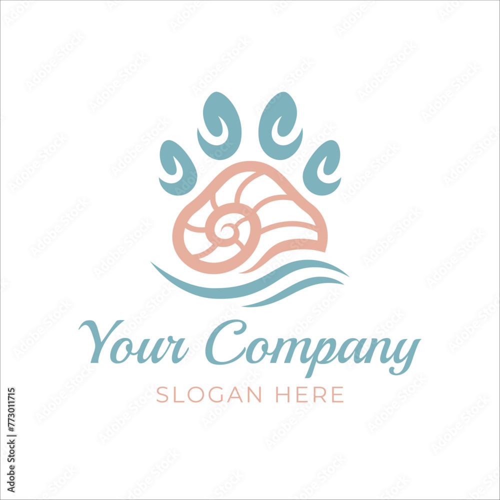 Snail Paw Sea Abstract Logo Snail Paw Sea Abstract Logo