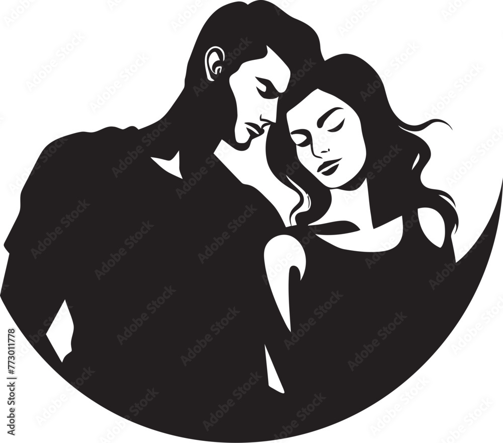 Pillow Partners Couple on Bed Vector Love Lounge Bed Graphic Symbol